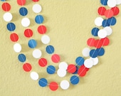 Patriotic 4th July Red White Blue Party Decoration Paper Garland Birthday Party, Photo Booth Backdrop, Baby or Bridal Shower 10 feet