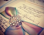 Wedding Calligraphy Invitation Letterpress on Duplex Love No.2  "Donwell Abbey"