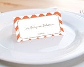 Printable Editable Place card PDF in Chevron 8 colors to choose from