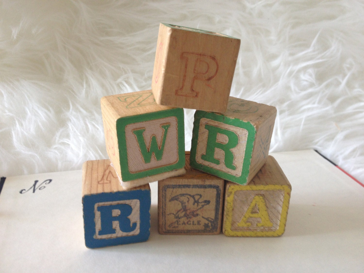Vintage stacking blocks - alphabet blocks - wood blocks