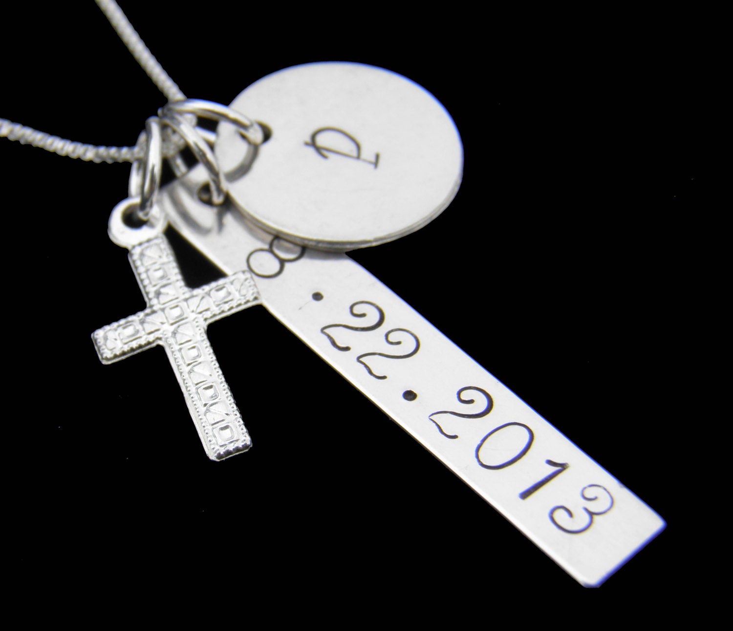 Personalized Baptism or Confirmation Sterling Silver Neckace - Custom Hand Stamped