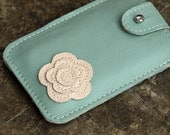 Leather iPhone 5 Case, iphone 5 Case, iPhone 5 Cover, iPhone 5 Sleeve --- Mint And Ice Cream - Summer Trends / Sale
