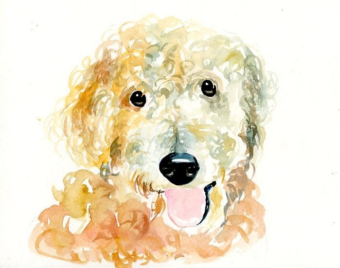 CUSTOM of your PET by DIMDI Original watercolor painting 8X10inch