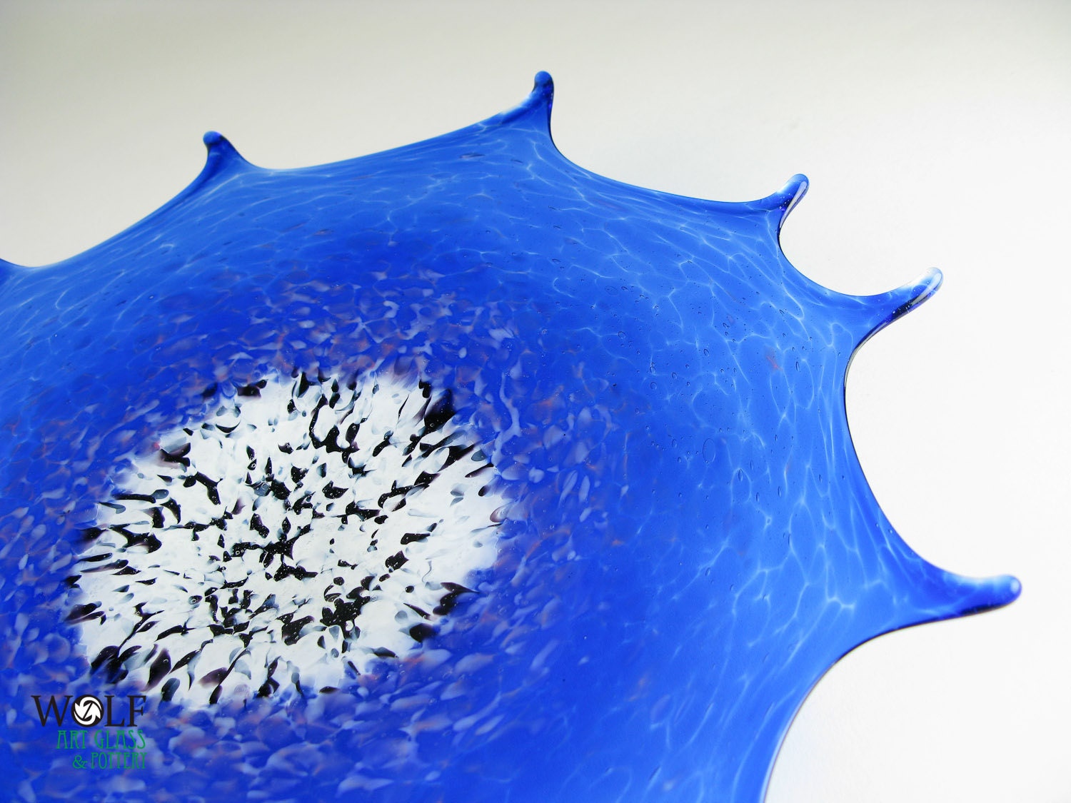 Blown Glass Wall Art Sculpture Cobalt Blue Starburst Wall Glass Sculpture