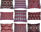 Ikat, Pillows, Purple, Set of 9, 16x16/12x18