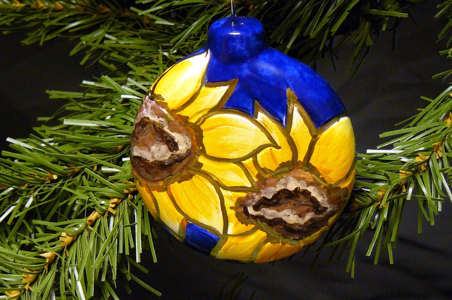 Ceramic Ornament - Sunflower Ornament