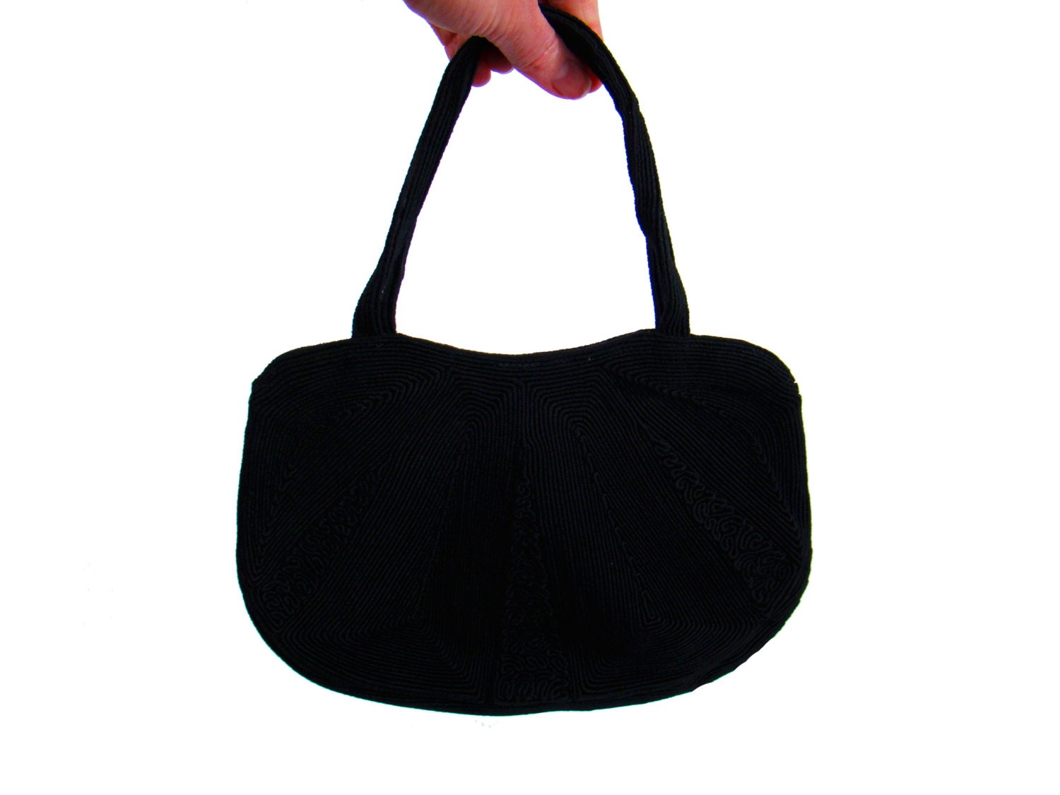 1950s Cordé Handbag/ Black Formal Purse