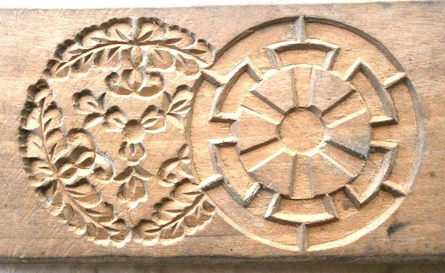 Kashigata Sweets Mold Family Crest Vintage Japanese Wooden Mold