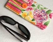 Sunglasses Case, large size glasses sleeve, spring flowers, eyeglass cozy, soft case, gift for women