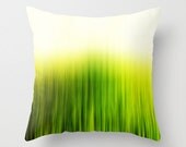 Green Field . Throw Pillow . Home Decor . Decoration . Abstract . White . Yellow . Green . Elegant . Romantic