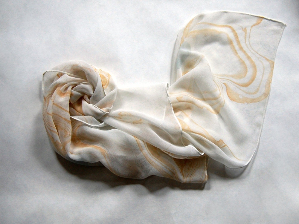 Marbled Silk Chiffon Scarf ii
