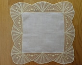 Antique and Vintage Net Lace Handkerchief  A Collectible Item