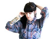 1970s Vintage Classic Plaid Country Western Snap Button Shirt Dress
