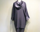Vintage Lavender Slouchy Batwing Cowl Neck Dress