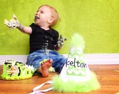 Boys Chevron Birthday Hat...First Birthday Hat...Second Birthday Hat...Third Birthday hat