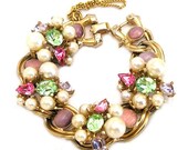 Chunky Pastel and Pearl Bracelet