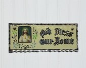Vintage Mirrored Religious Motto Plaque