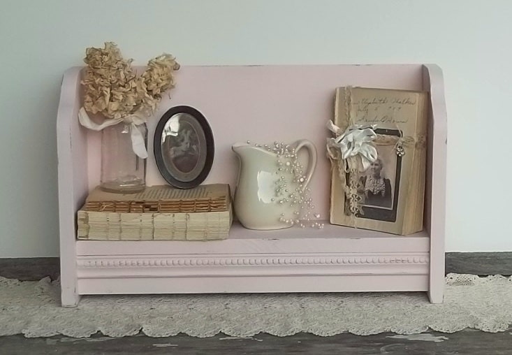 Pretty in Pink..French Cottage Vintage Inspired BooK Bench..Shelf..