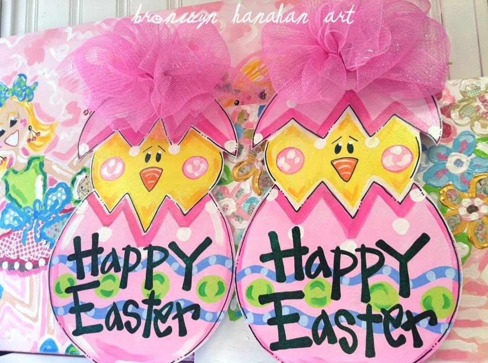Easter Chick Door Hanger - Bronwyn Hanahan Art