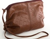 SALE - Leather Zipper Clutch
