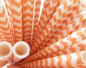 25 Orange Chevron Paper Straws Printable Flag PDF Lips Mustache