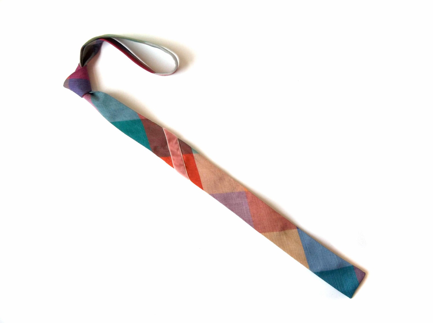 Men's Handmade Skinny Square Bottom Cotton Necktie Tie for Men