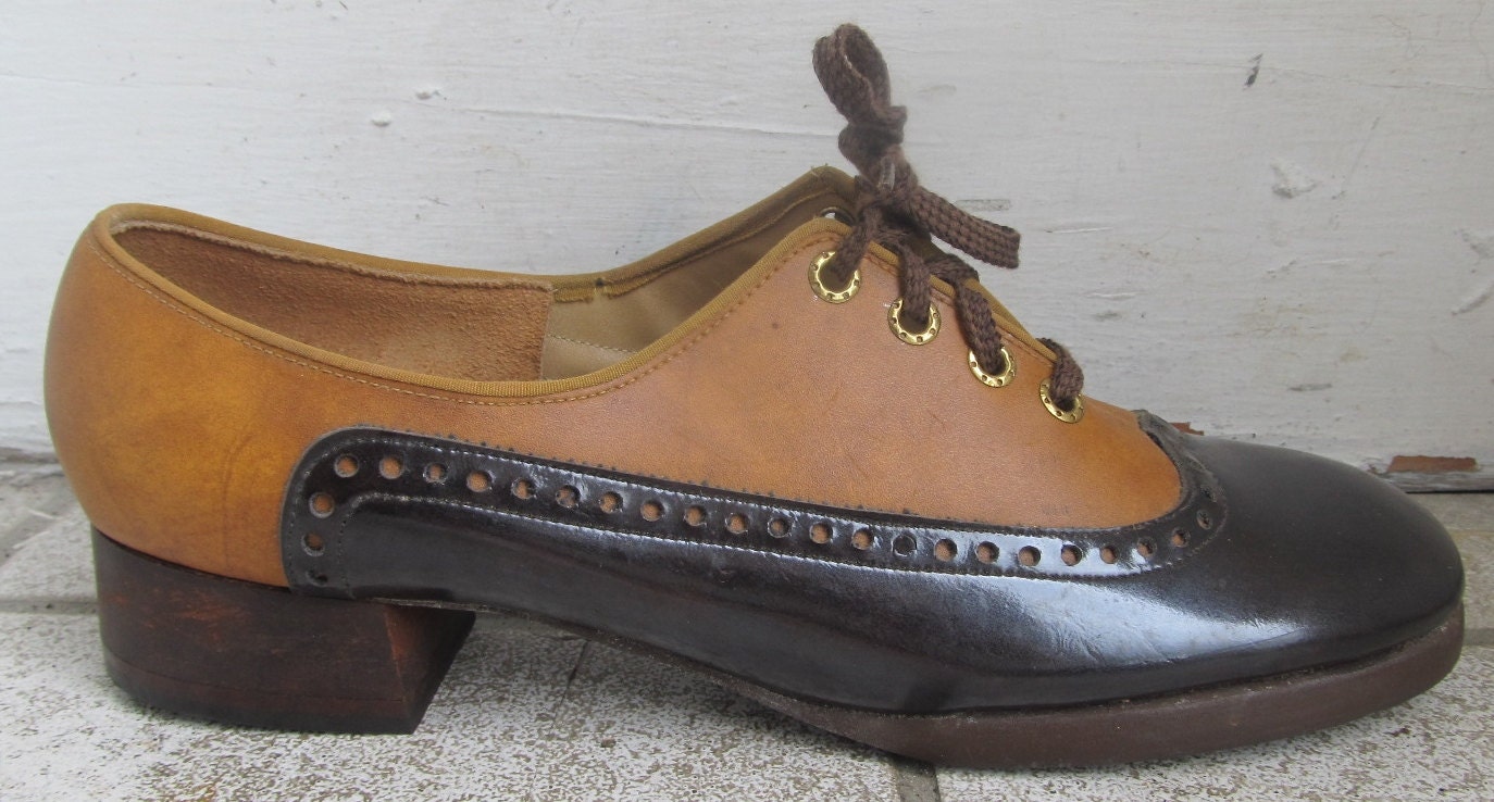 Vintage NOS 1970S Unworn Spectator Oxford Shoes 8 9 B Vegan