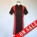 Vintage Retro Dress 60s Bowler Color Block Dress Mini Mod Fall Fashion Brown Orange Short Sleeve Shift - Large L