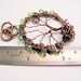 008 Antique Copper Faerie Green Crystal Wire Wrapped Tree of Life Pendant