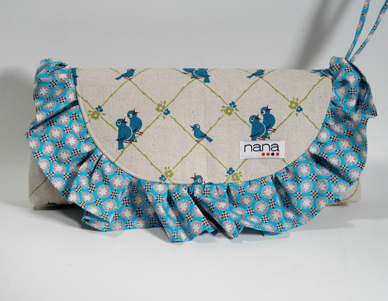 Nana by Sally - Elsie ruffled wristlet one-of-a-kind