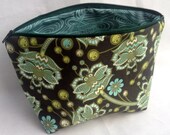 Small (Sock) Zip Project Bag - Forest Bees Knees