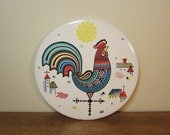 Vintage Rooster Trivet Ceramic Tile by Berggren Scandinavian Design by Domus Modern on Etsy