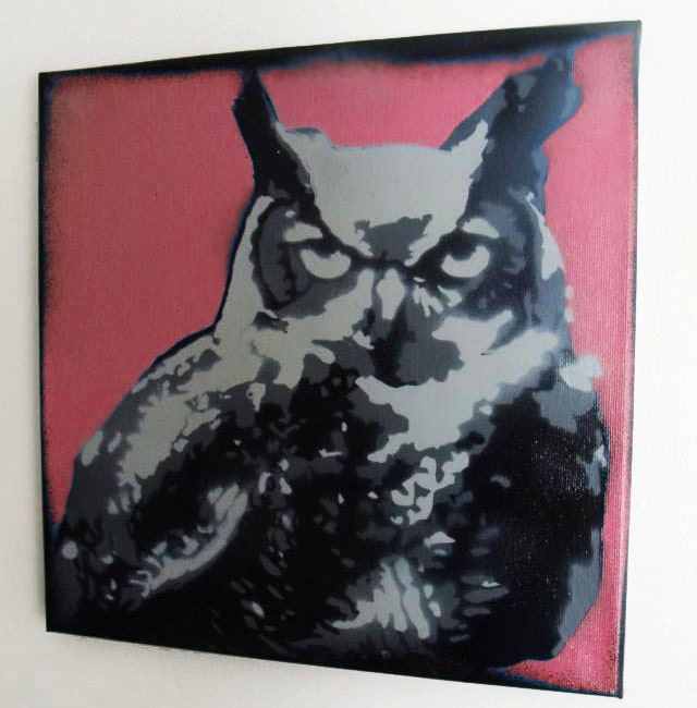 custom OWL original Painting Pop Art CUSTOM COLORED