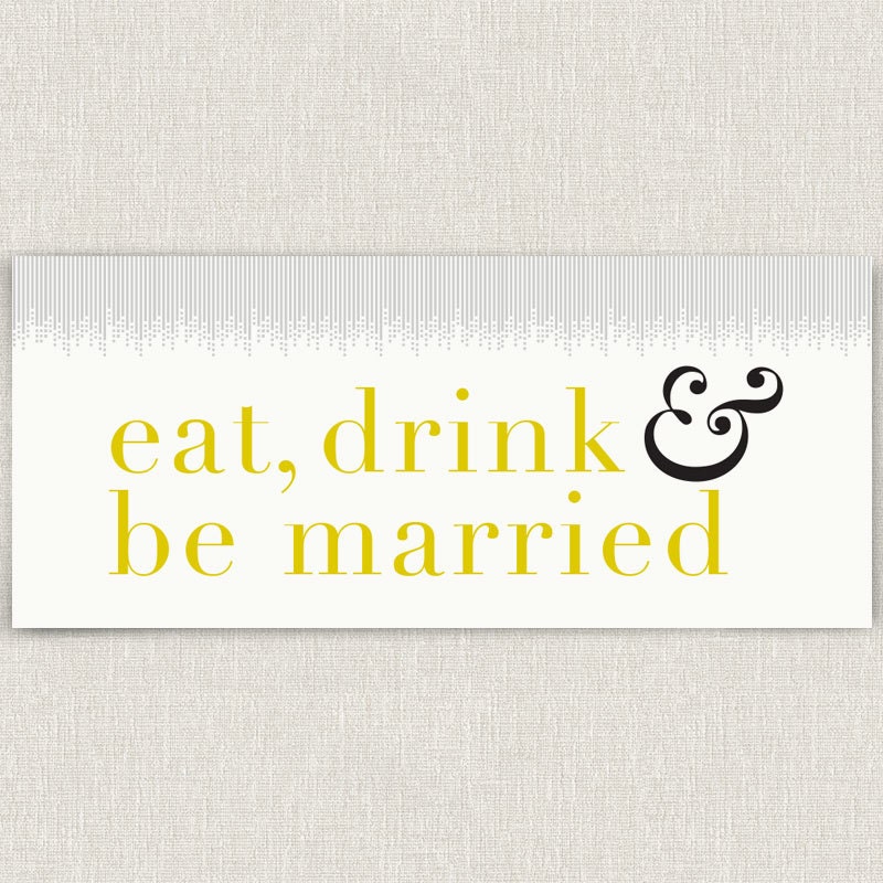 Married - modern and chic horizontal wedding invitation