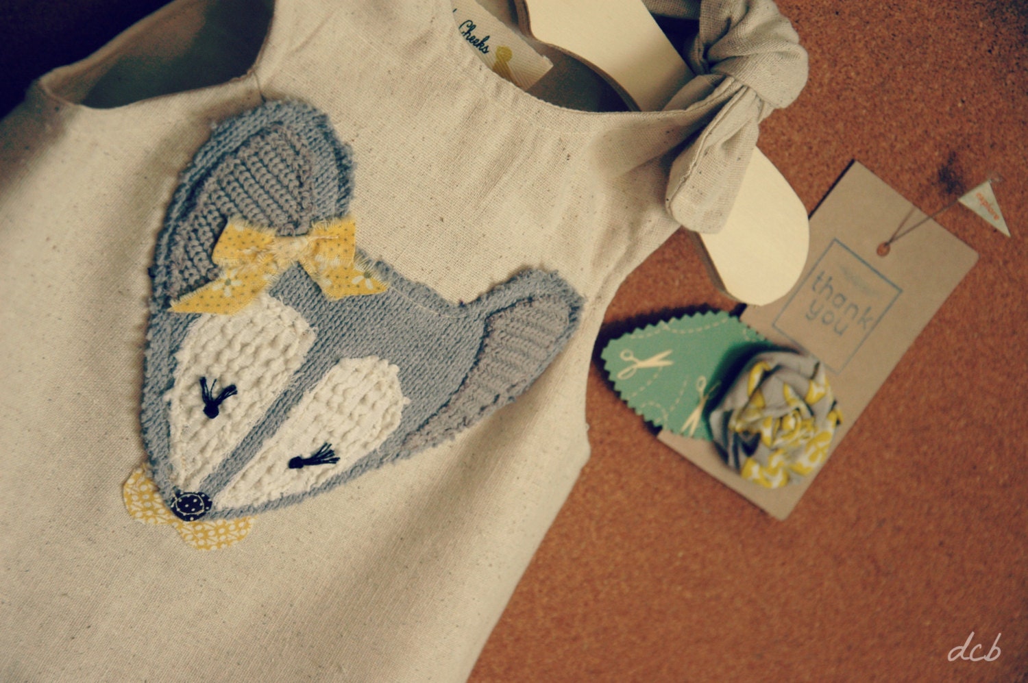 Yellow undyed natural cotton mouse dress