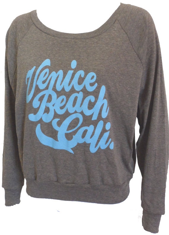 Venice Beach Cali. Ladies Raglan "Sweatshirt" American Apparel Tri-Coffee S,   M,   or   L