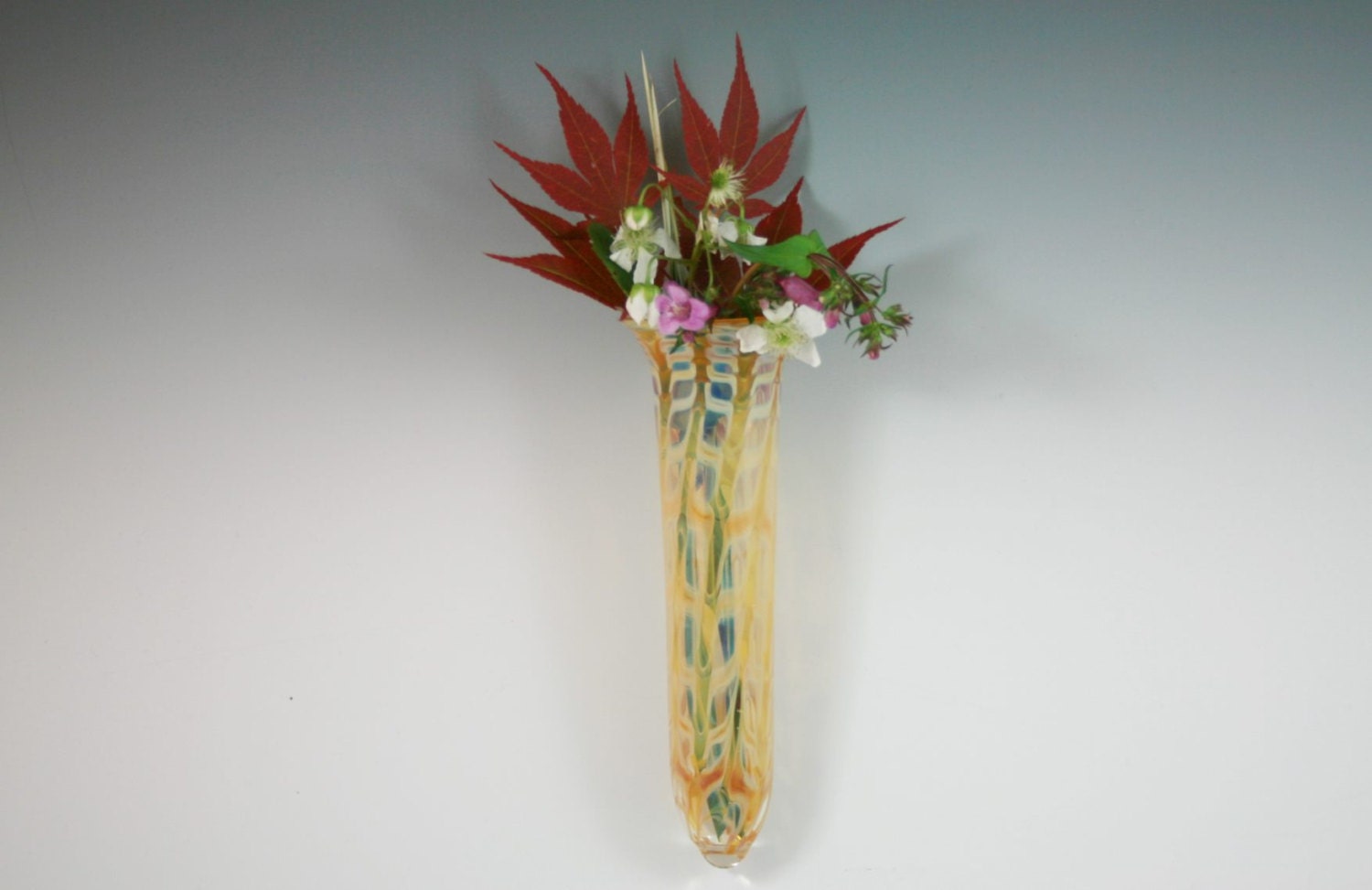 Wall Pocket Glass Wall Vase Window Vase Lampwork Handblown Boro