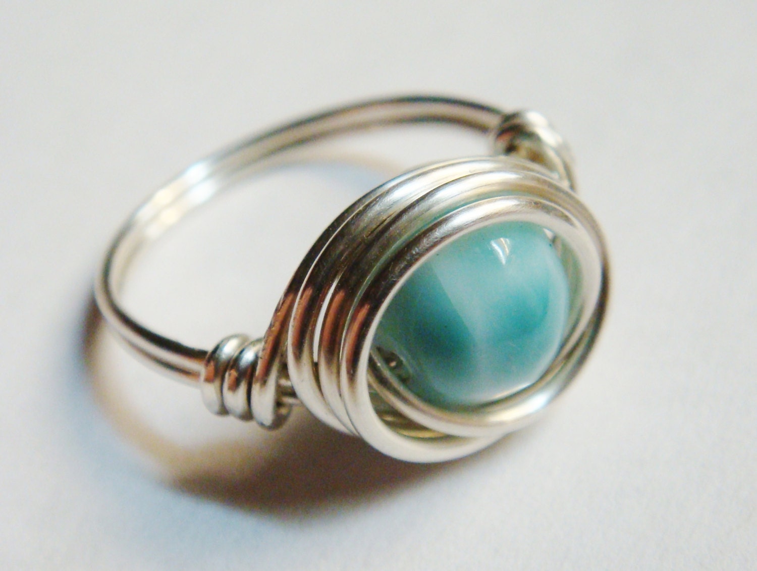Larimar Ring  Larimar Sterling Silver Ring  Larimar Jewelry  Sterling Silver Ring