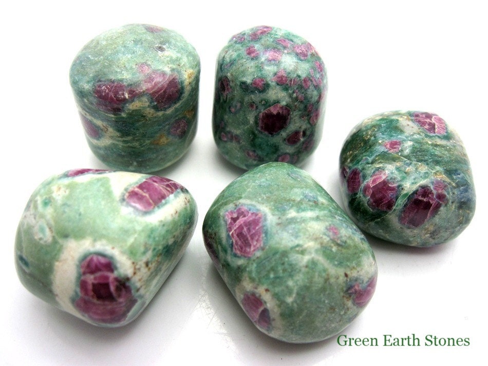 Ruby in Fuchsite Tumbled Stone ONE LARGE Metaphysical Reiki Crystal Healing
