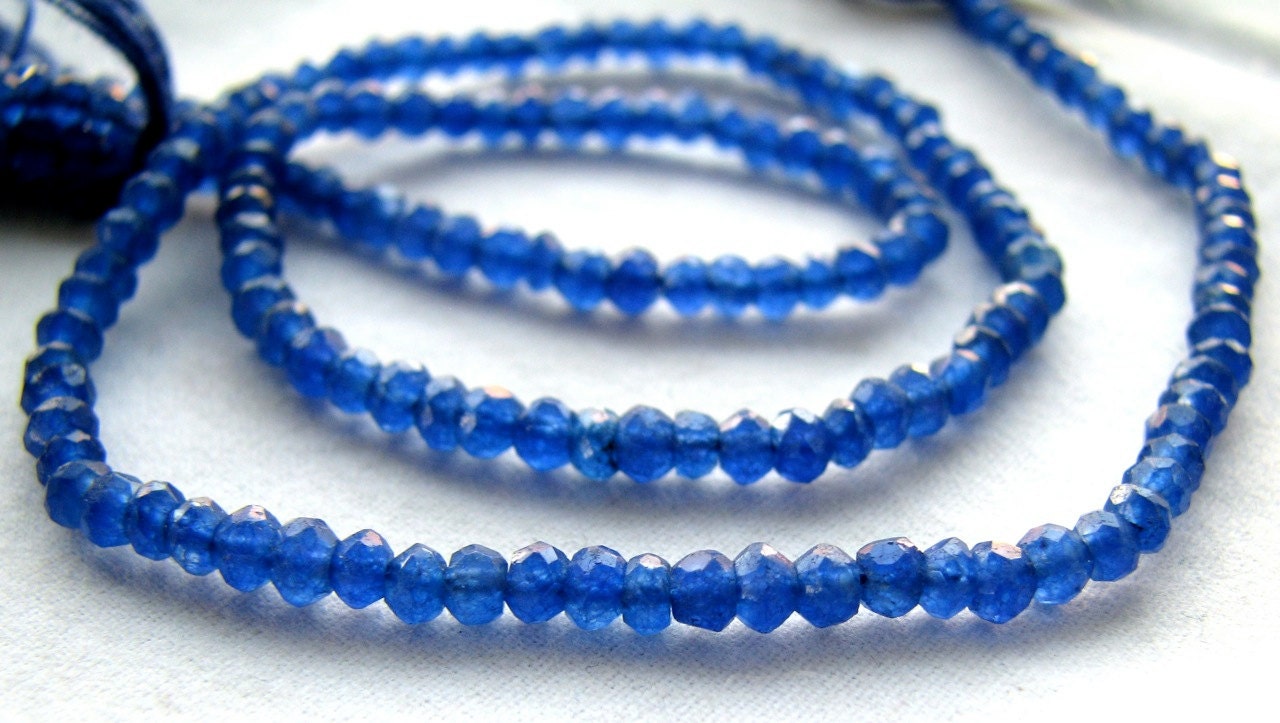 Ink Blue Mystic Quartz Faceted Rondelles, 13.5 inches, 3mm (12k17)
