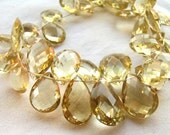 Amazing LUXE Champagne Quartz Pears, 8 inches, 12 - 18mm (12k45)