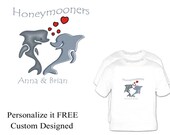 2 Custom Wedding shirts Bride and Groom wedding shirts Just Married TackyT Honeymooners