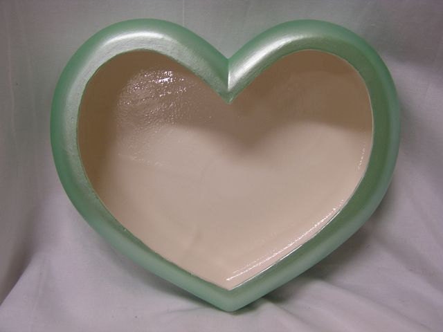 SALE 50% OFF  Mint Pearl Green Deep Heart Candy Dish