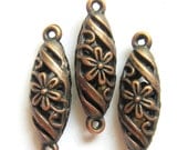 6 Antique copper connector beads jewelry making supplies A1768 red copper beads 30mm x 9mm lead free nickle free