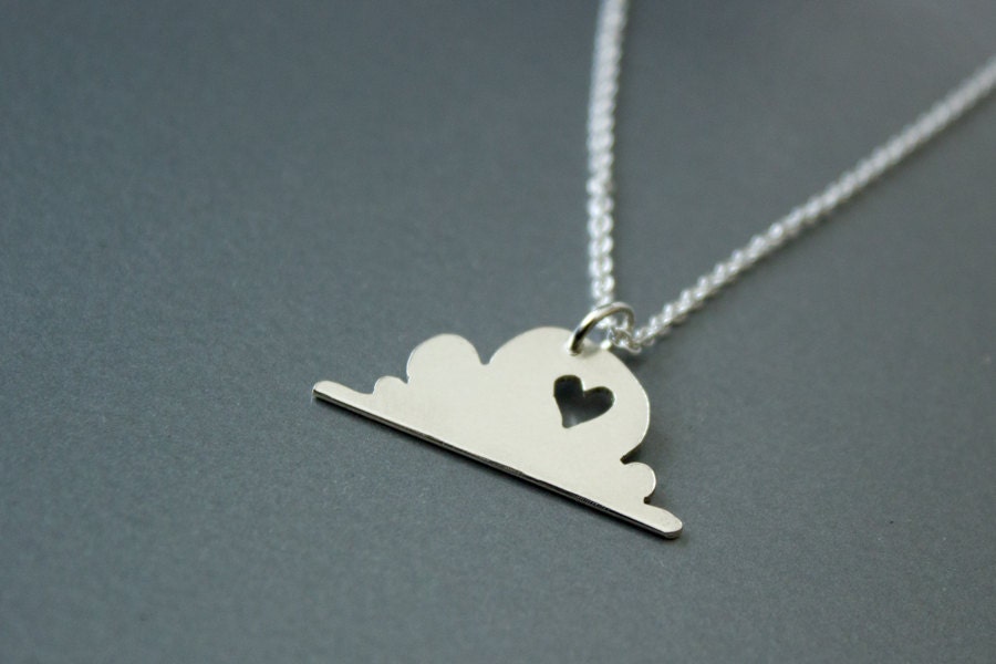 Silver Lining Cloud Charm Necklace