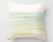 Beach throw pillow cover nautical home decor sailboat photo pillow cover fine art photograph throw pillow turquoise aqua red
