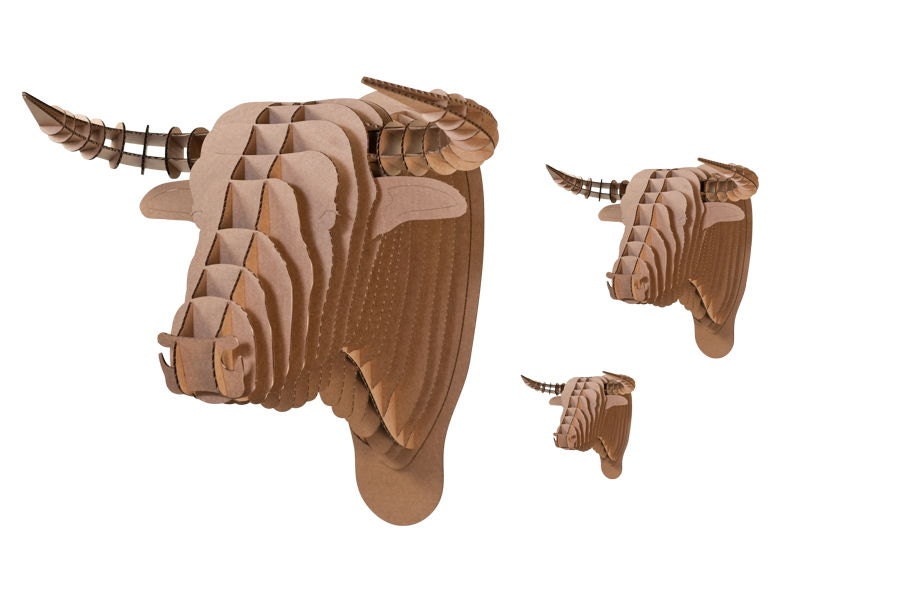 Micro Toro - Small Bull Trophy - Brown or White or Red or Black