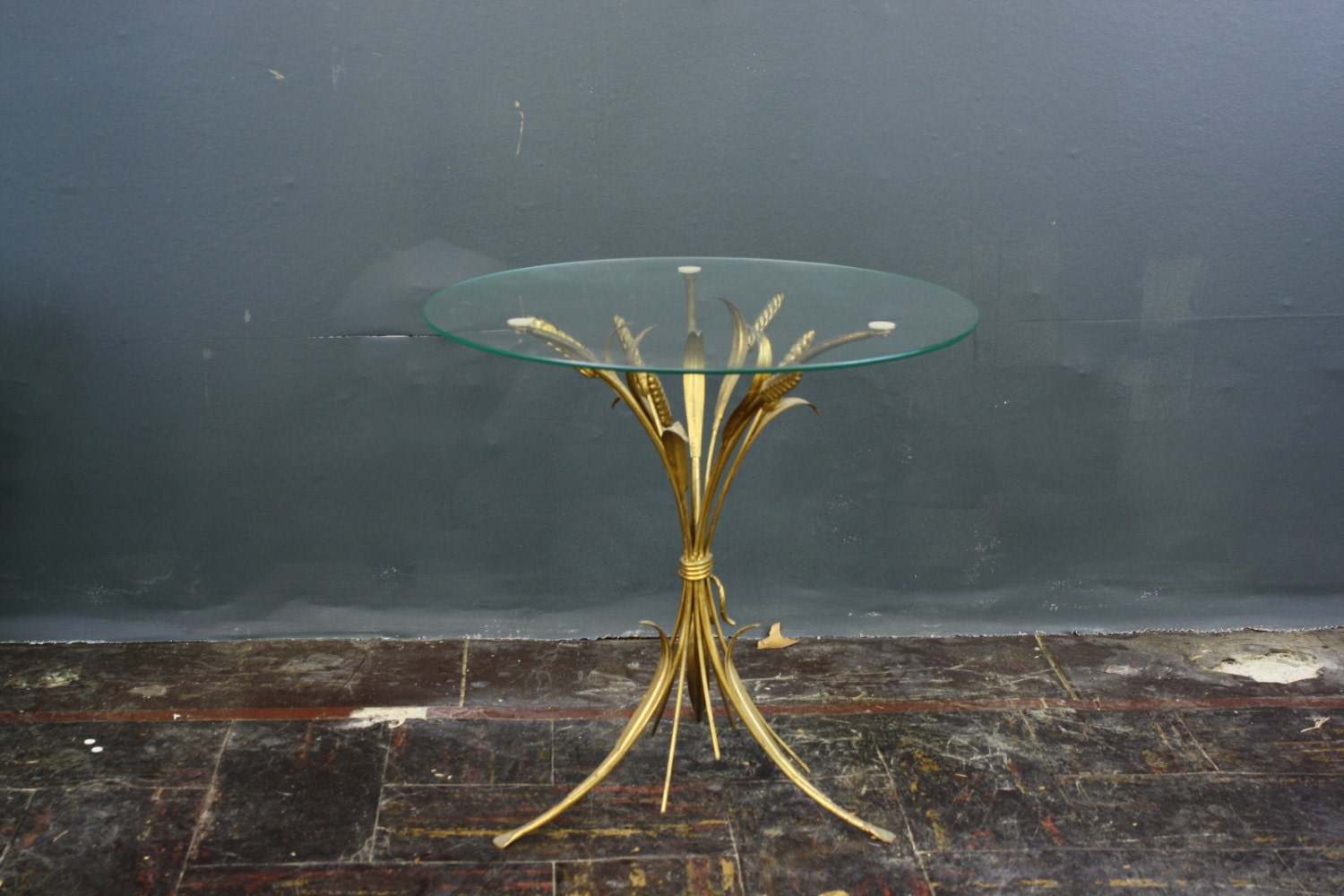 Hollywood Regency Wheat Accent Table