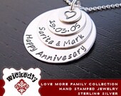 Hand Stamped Jewelry - Personalized Necklace - Mother Necklace - PHOEBE 4 disc Family Layers personalized necklace
