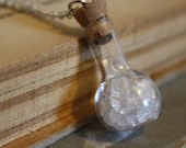 ON SALE Vial Necklace - Quartz Crystal Protection Vial